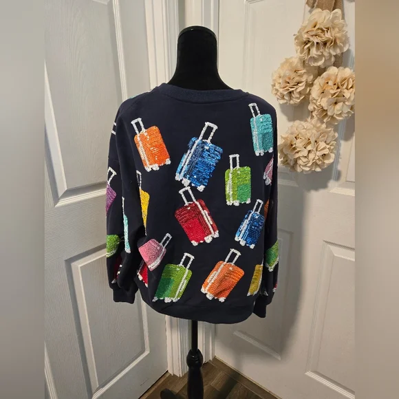 Colorful Sequin Suitcase Sweatshirt - Picture 3 of 6